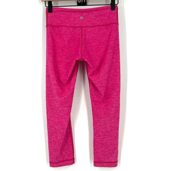 Lululemon Wunder Under Crop Leggings Heathered Jewelled Magenta Size 4 - Picture 7 of 9